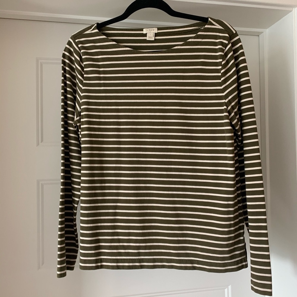 J. Crew Boatneck Striped Top